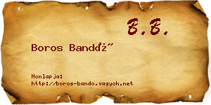 Boros Bandó névjegykártya